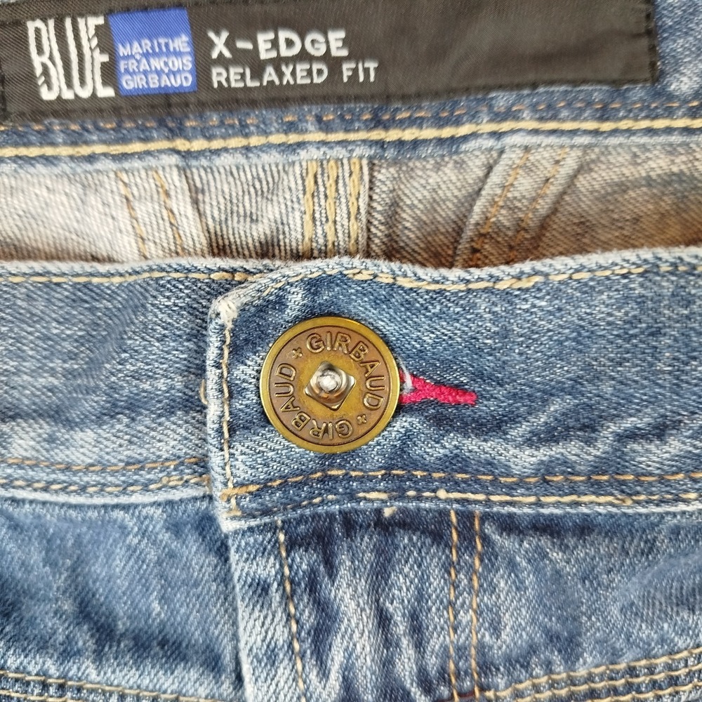 Vintage Marithe Francois Girbaud Blue X-Edge Relaxed Fit‎ Jeans Mens 42x31 - Picture 7 of 14